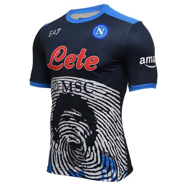 Trikot Napoli Auflage Oscuro Maradona 2021-2022 Oscuro Blau Günstige Fußballtrikots